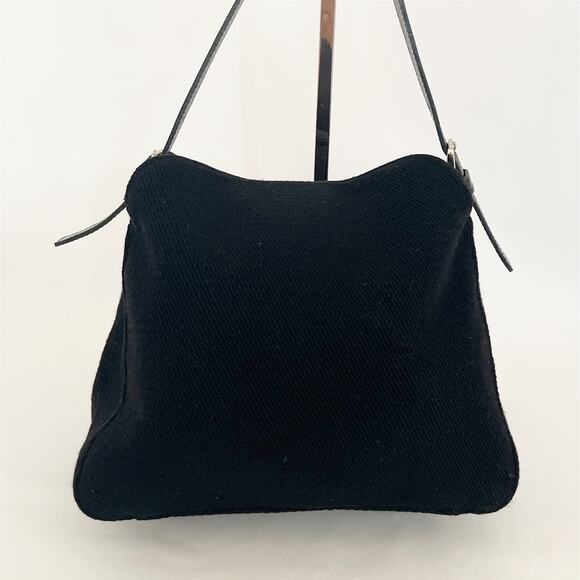 BURBERRY Blue Label Shoulder Satchel Bag Black Canvas Fabric - Picture 5 of 15